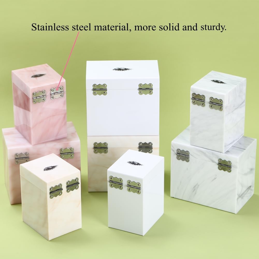 5 Layers Acrylic Eyelash Storage Box, Makeup Eyelashes Extension Close-Packed Display with 5 Pallets, Grafting False Eyelashes Glue Pallet Holder Display Organizer (5 Layer Marble Pink)