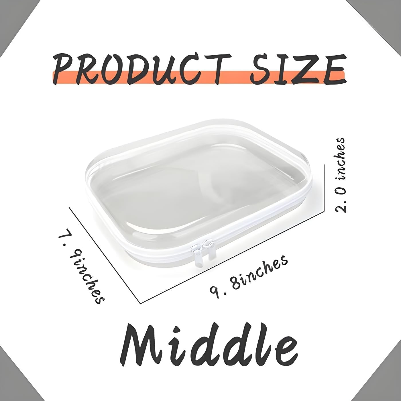 3 Pcs Zippered Transparent Cases,Clear Hard Pouch,Portable Double Zipper Hard Bag,Waterproof Clear Hard Shell Zipper Case for Cosmetic Storage, Snacks, Pencil Case (Medium*3)