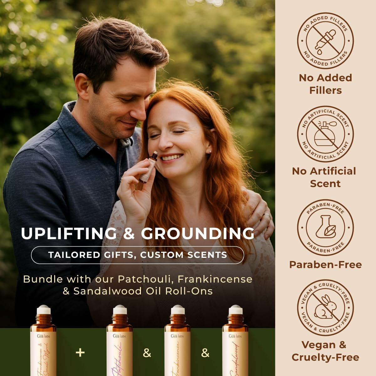 Gya Labs Frankincense and Somali Myrrh Essential Oil Roll on - 100% Pure Natural Frankincense for Face, Myrrh for Skin, Body Ache Comfort, Aromatherapy, Travel Size (0.34 Fl Oz)