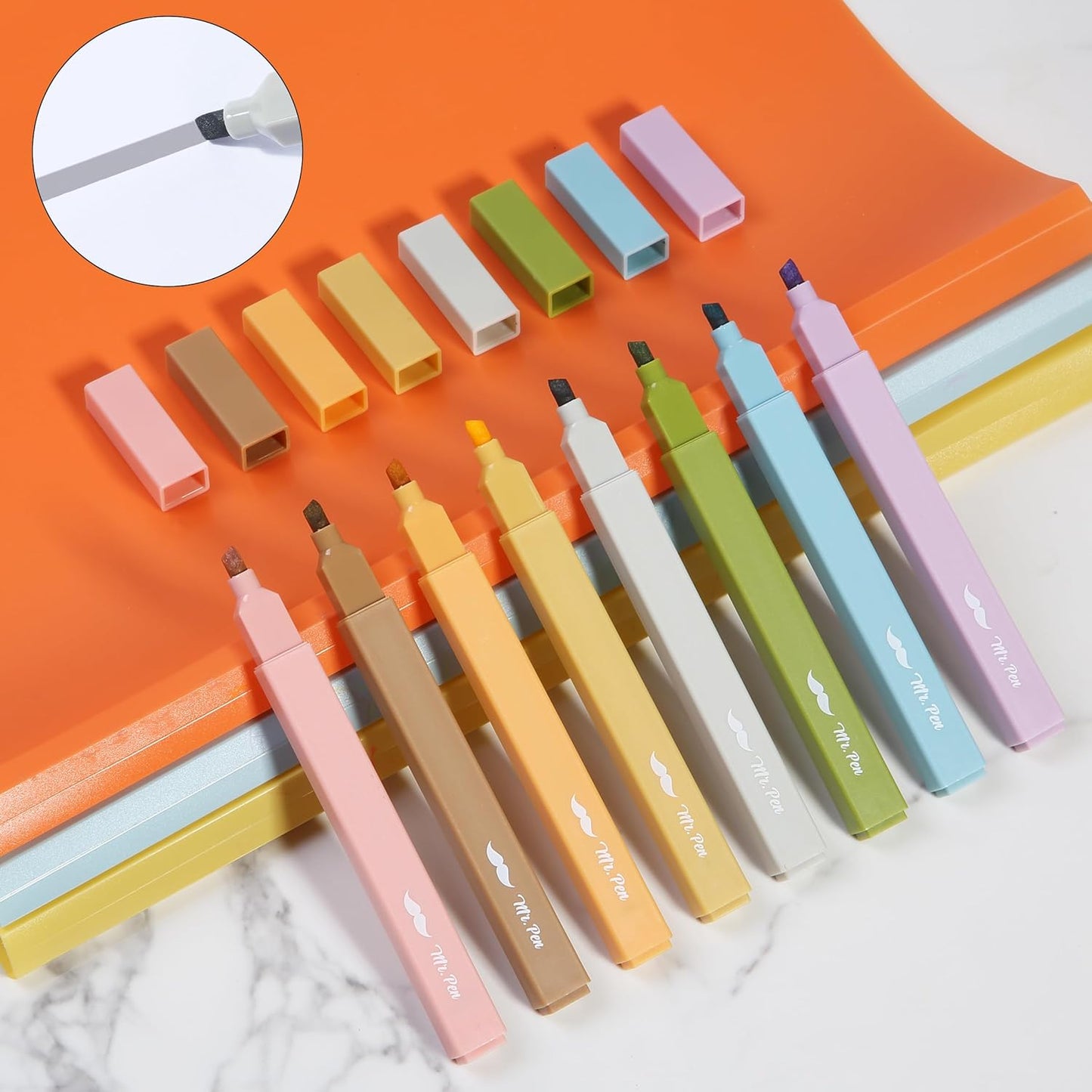 Mr. Pen- Aesthetic Highlighters, 8 Pack, Chisel Tip, Moss Garden, Cute Highlighters Assorted Colors, Back to School Supplies