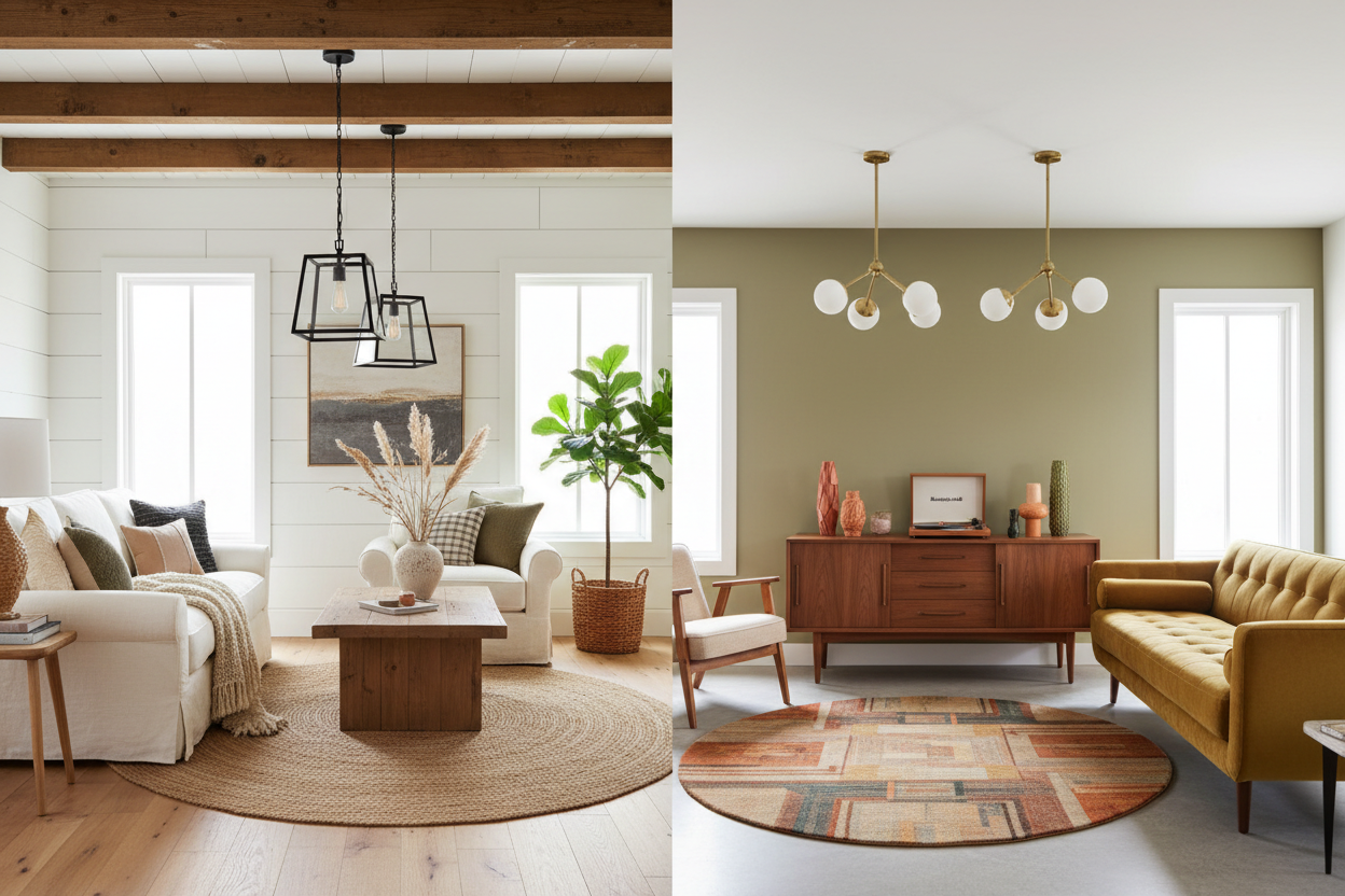 Modern Farmhouse vs. Mid-Century Modern: Which American Style is Right for You?