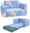 Toddler Chair Comfy,2-in-1 Soft Toddler Couch Fold Out for Kids,Convertible Sofa to Lounger,Gift for Girls and Boys Birthday,Dinosaurs,Medium