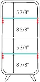 PaletteLife Figurine-Case 4 Tiers Collection-Case Mirror-Backboard Woodgrain Gray BLT-612GY