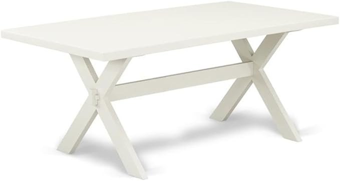 East West Furniture X027VE005-6 6 Piece Kitchen Table & Chairs Set Contains a Rectangle Wooden Table and 4 Grey Linen Fabric Parson Chairs with a Bench, 40x72 Inch, Multi-Color