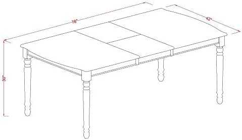 East West Furniture DOKE5-BCH-W 5 Piece Dining Room Furniture Set Includes a Rectangle Kitchen Table with Butterfly Leaf and 4 Dining Chairs, 42x78 Inch, Black & Cherry