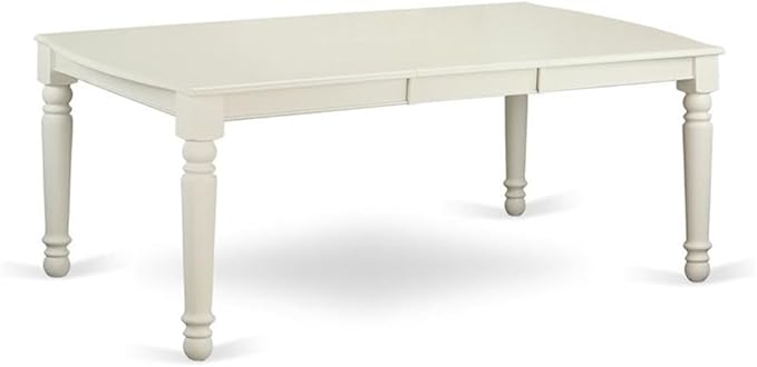East West Furniture DOCL9-LWH-C 9 Piece Dining Table Set Includes a Rectangle Wooden Table with Butterfly Leaf and 8 Linen Fabric Dining Room Chairs, 42x78 Inch, Linen White