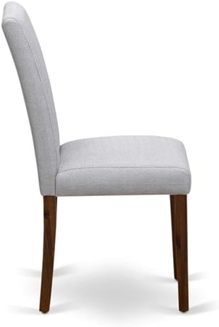 East West Furniture ANAB3-AWA-05 3 Piece Modern Dining Table Set Includes a Round Kitchen Table with Pedestal and 2 Parson Dining Chairs, 36x36 Inch, Antique Walnut