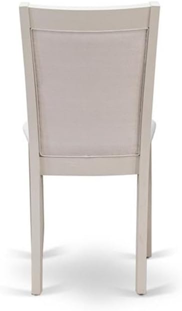 East West Furniture X077MZ001-9 9 Piece Dining Room Table Set Includes a Rectangle Dining Table with X-Legs and 8 Cream Linen Fabric Upholstered Parson Chairs, 40x72 Inch, Multi-Color
