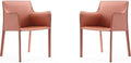 Manhattan Comfort Paris Clay Saddle Leather Armchair (Set of 2), Clay