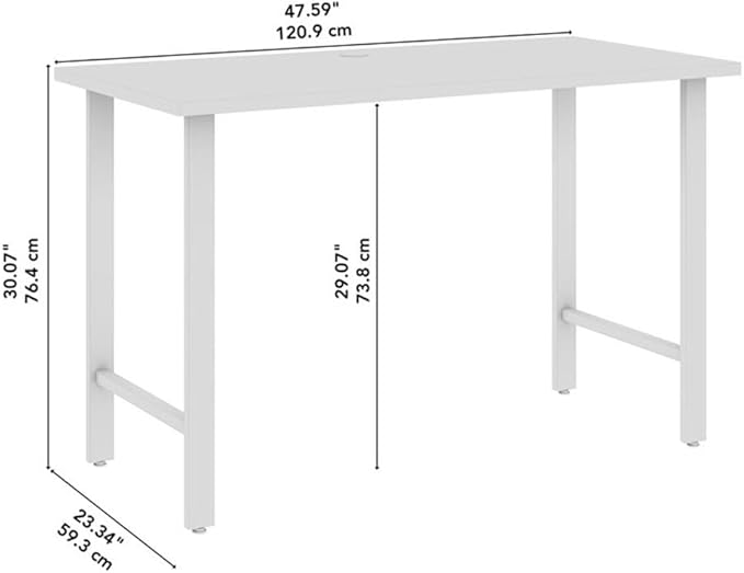 Bush Business Furniture Hustle 48W x 24D Computer Desk with Metal Legs in Natural Elm, Modular Office Table for Home and Professional Workspace