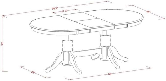 East West Furniture VAAN5-OAK-W 5 Piece Dining Set Includes an Oval Dining Table with Butterfly Leaf and 4 Kitchen Chairs, 40x76 Inch, Oak
