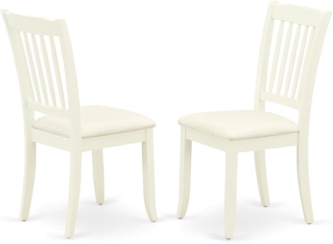 East West Furniture MZDA5-LWH-C 5 Piece Dining Room Table Set Includes a Rectangle Kitchen Table with Dropleaf and 4 Linen Fabric Upholstered Dining Chairs, 36x54 Inch, Linen White