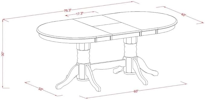 East West Furniture VAAB5-LWH-02 5 Piece Dining Room Table Set Includes an Oval Kitchen Table with Butterfly Leaf and 4 Light Beige Linen Fabric Parsons Chairs, 40x76 Inch, Linen White