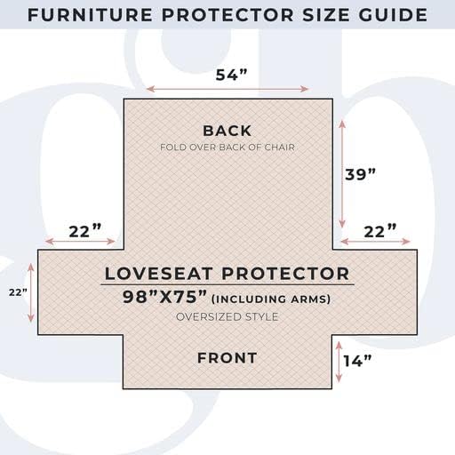Great Bay Home Medallion Stitched Solid Furniture Protector Stain Resistant Durable Furniture Protector Elenor Collection (Loveseat, Chocolate/Taupe)