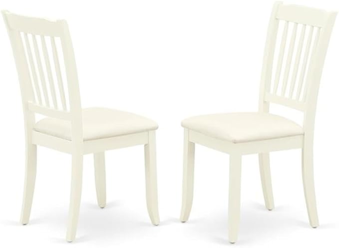 East West Furniture DODA9-LWH-C 9 Piece Dining Room Set Includes a Rectangle Kitchen Table with Butterfly Leaf and 8 Linen Fabric Upholstered Dining Chairs, 42x78 Inch, Linen White