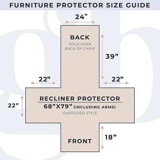 Reversible Floral Patchwork Furniture Protector Scalloped Edge Stain Resistant Printed Furniture Protector Maribel Collection (Recliner, Gray/Aqua)
