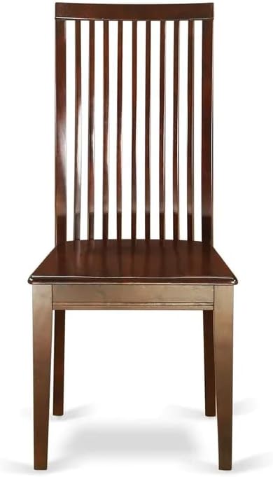 East West Furniture DLIP5-MAH-W 5 Piece Dining Room Furniture Set Includes a Round Kitchen Table with Dropleaf and 4 Dining Chairs, 42x42 Inch, Mahogany