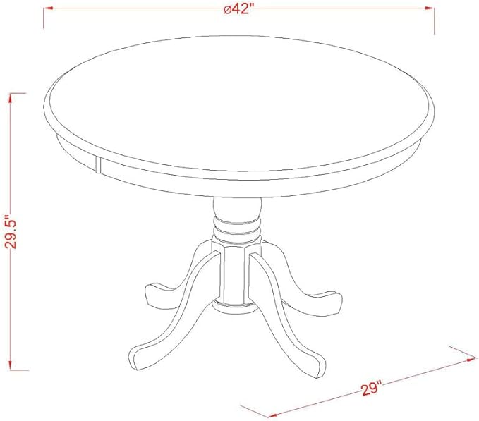 East West Furniture HBIP3-MAH-W 3 Piece Dining Table Set for Small Spaces Contains a Round Dining Room Table with Pedestal and 2 Wood Seat Chairs, 42x42 Inch, Mahogany