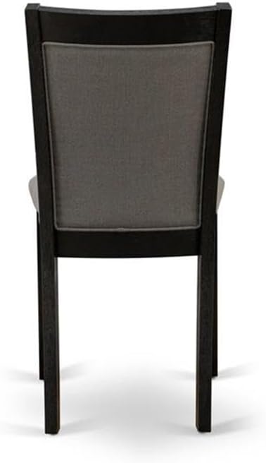 East West Furniture X697MZ650-6 6 Piece Dinette Set Contains a Rectangle Dining Table with X-Legs and 4 Dark Gotham Grey Linen Fabric Parson Chairs with a Bench, 40x72 Inch, Multi-Color