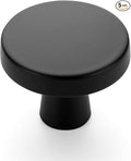 Ravinte 5 Pack Drawer Pulls 1-1/4 Inch Matte Black Kitchen Cabinet Knobs Solid Round Black Dresser Handles for Simple Cupboard Hardware