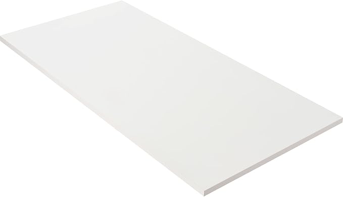 Kaboon White Table Top 23.62" D x 59.1" W, Solid One-Piece Desktop, Universal Wood Countertop, Reversible Laminate Top, Double Desks, L-Desk DIY, for Home and Commercial