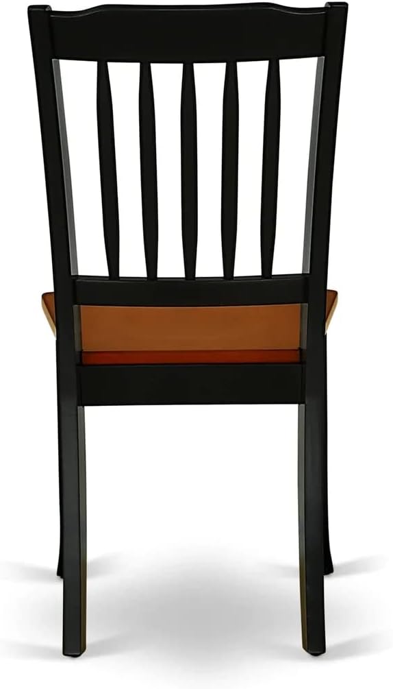East West Furniture MZDA5-BCH-W 5 Piece Dining Room Furniture Set Includes a Rectangle Kitchen Table with Dropleaf and 4 Dining Chairs, 36x54 Inch, Black & Cherry