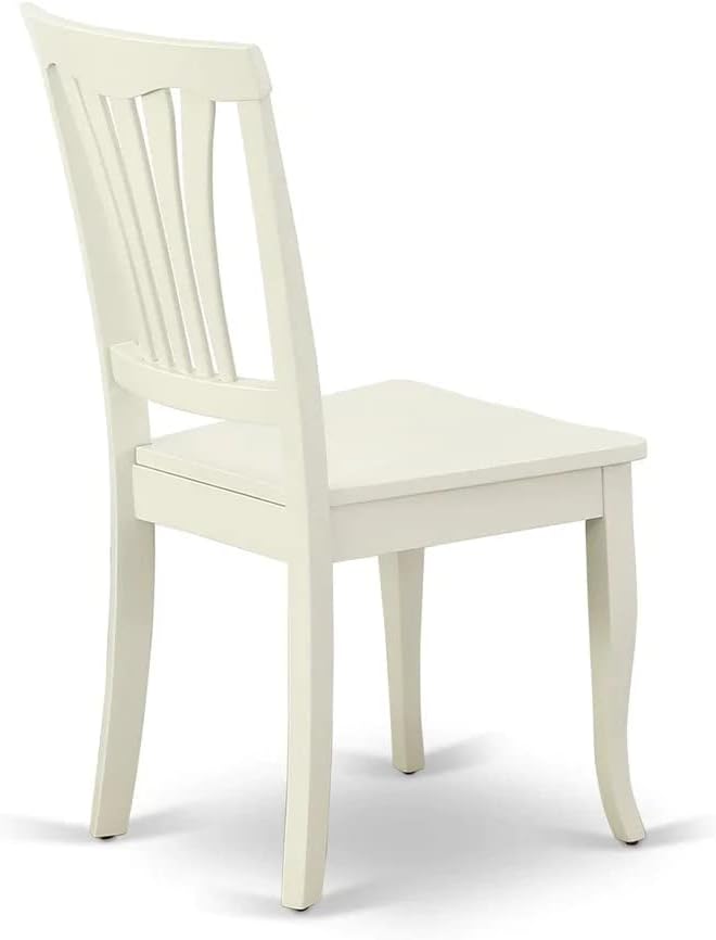 East West Furniture LGAV5-LWH-W 5 Piece Modern Dining Table Set Includes a Rectangle Wooden Table with Butterfly Leaf and 4 Dining Chairs, 42x84 Inch, Linen White