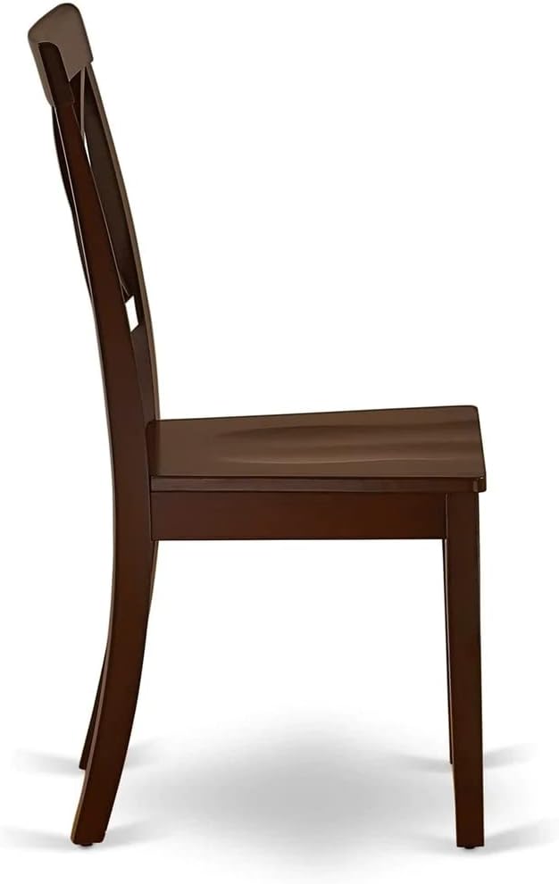 East West Furniture HBBO3-MAH-W 3 Piece Dining Room Table Set Contains a Round Kitchen Table with Pedestal and 2 Dining Chairs, 42x42 Inch, Mahogany