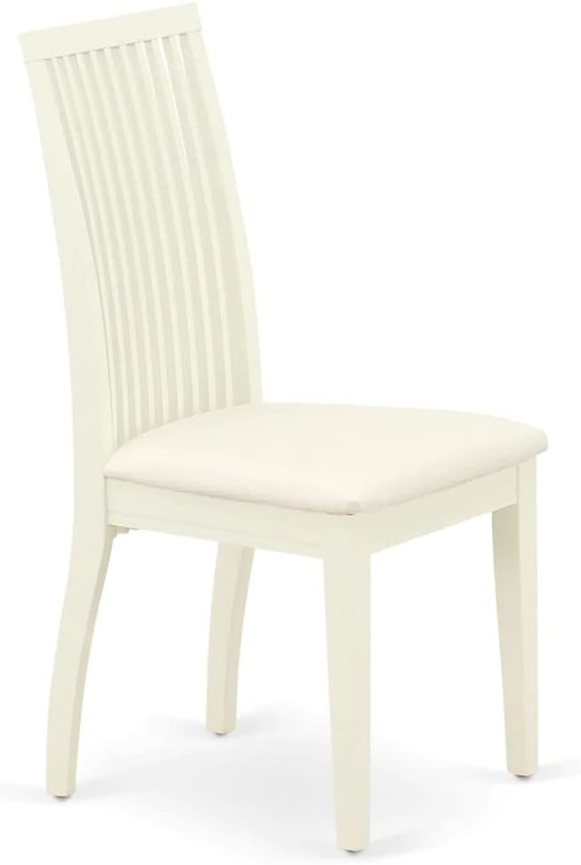 East West Furniture DMIP3-LWH-C 3 Piece Dining Room Furniture Set Contains a Round Kitchen Table with Dropleaf and 2 Linen Fabric Upholstered Dining Chairs, 42x42 Inch, Linen White