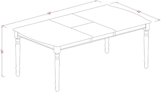 East West Furniture DODA7-MAH-23 7 Piece Kitchen Table Set Includes a Rectangle Dining Table with Butterfly Leaf and 6 Polyester Fabric Upholstered Chairs, 42x78 Inch, Mahogany
