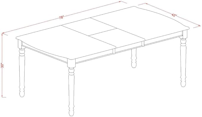 East West Furniture DOCL7-MAH-W 7 Piece Dining Table Set Consist of a Rectangle Dining Room Table with Butterfly Leaf and 6 Wooden Seat Chairs, 42x78 Inch, Mahogany