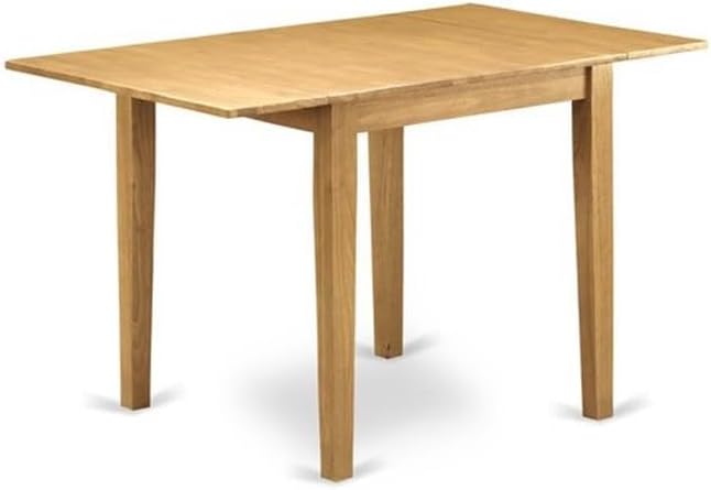 East West Furniture NDGR5-OAK-W 5 Piece Dining Set Includes a Rectangle Dining Table with Dropleaf and 4 Kitchen Chairs, 30x48 Inch, Oak