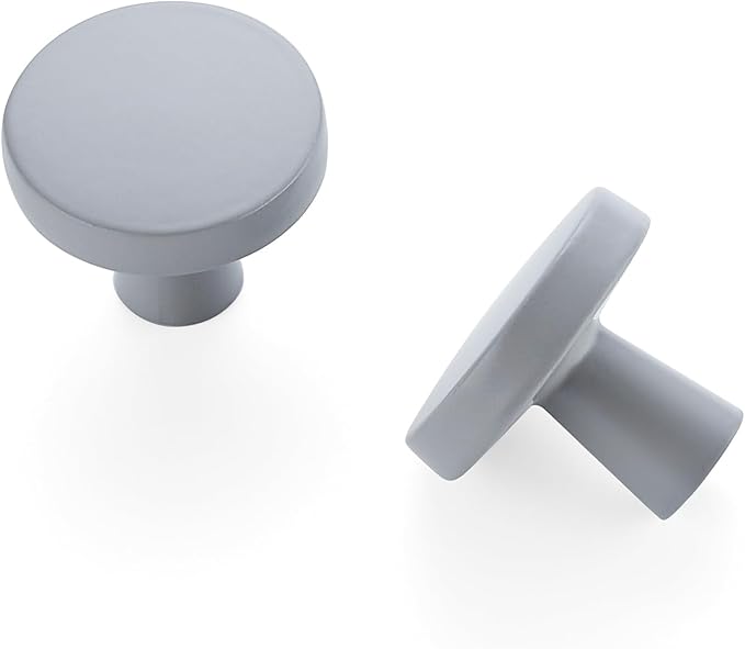 Ravinte 5 Pack Drawer Pulls 1-1/4 Inch Kitchen Cabinet Knobs Solid Round Dresser Drawer Knobs Grey Dresser Knobs Drawer Knobs Simple Cabinet Hardware for Cupboard Drawer Pulls