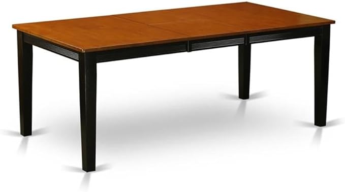 East West Furniture QUAN9-BCH-LC 9 Piece Dining Table Set Includes a Rectangle Dining Room Table with Butterfly Leaf and 8 Faux Leather Upholstered Chairs, 40x78 Inch, Black & Cherry