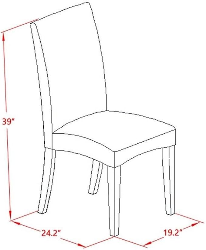 East West Furniture X627DR124-9 9 Piece Modern Dining Table Set Includes a Rectangle Wooden Table with X-Legs and 8 Black Color Linen Fabric Parsons Dining Chairs, 40x72 Inch, Multi-Color