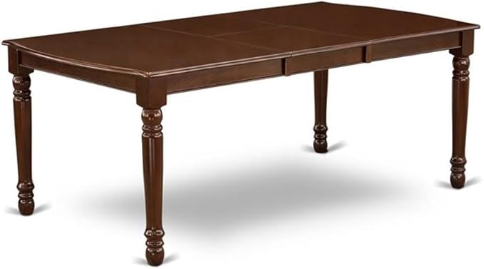 East West Furniture DOVE5-MAH-47 5 Piece Dining Table Set Includes a Rectangle Wooden Table with Butterfly Leaf and 4 Light Sable Linen Fabric Upholstered Chairs, 42x78 Inch, Mahogany
