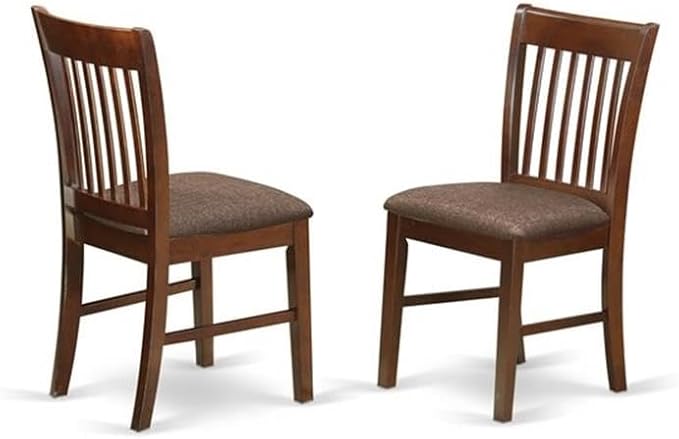 East West Furniture DONO9-MAH-C 9 Piece Dining Table Set Includes a Rectangle Dining Room Table with Butterfly Leaf and 8 Linen Fabric Upholstered Chairs, 42x78 Inch, Mahogany