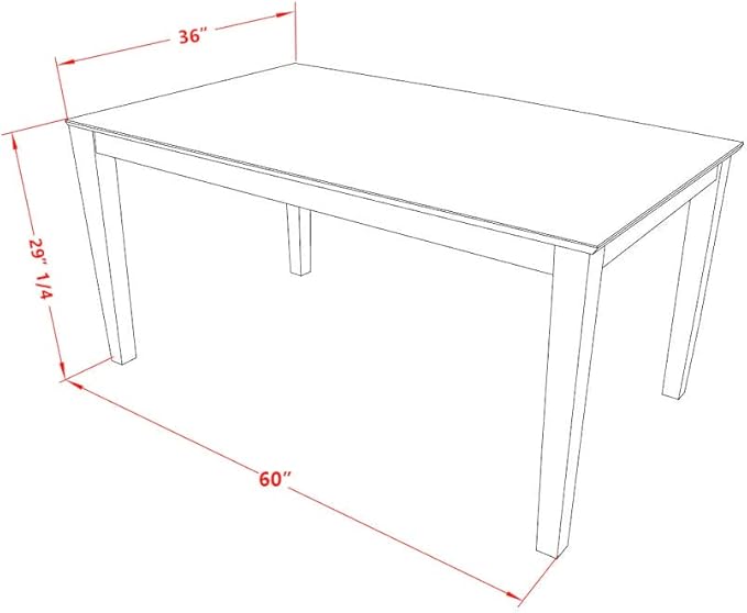 East West Furniture CAML5C-MAH-W 5 Piece Kitchen Table Set for 4 Includes a Rectangle Dining Room Table and 2 Dining Chairs with 2 Benches, 36x60 Inch, Mahogany