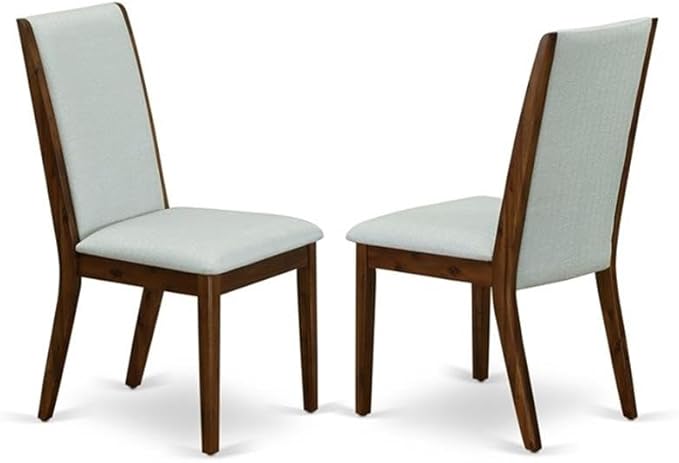 East West Furniture ANLA3-AWA-05 3 Piece Dining Set Includes a Round Kitchen Table with Pedestal and 2 Parson Chairs, 36x36 Inch, Antique Walnut