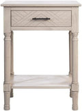 SAFAVIEH Home Collection Peyton Greige 1-Drawer Lower Shelf Accent Table ACC5704D