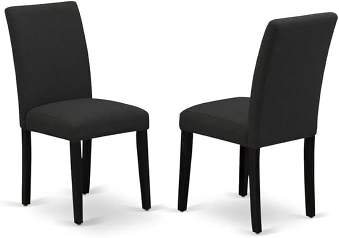 East West Furniture X697AB624-5 5 Piece Kitchen Table Set Includes a Rectangle Dining Room Table with X-Legs and 4 Black Color Linen Fabric Parson Dining Chairs, 36x60 Inch, Multi-Color