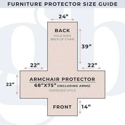 Medallion Stitched Solid Furniture Protector Stain Resistant Durable Furniture Protector Elenor Collection (Chair, Mirage Gray/Flax)