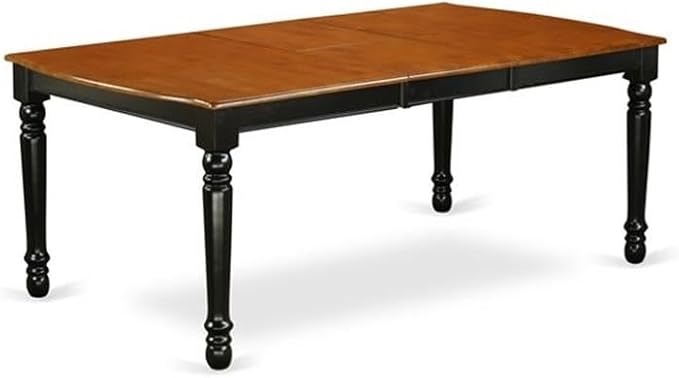 East West Furniture DOAV5-BCH-W 5 Piece Kitchen Table Set for 4 Includes a Rectangle Dining Room Table with Butterfly Leaf and 4 Dining Chairs, 42x78 Inch, Black & Cherry
