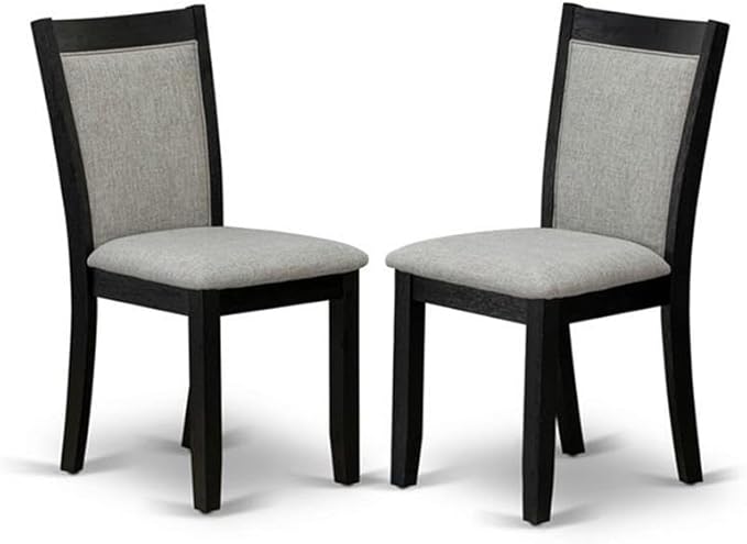 East West Furniture X697MZ606-5 5 Piece Kitchen Table Set for 4 Includes a Rectangle Dining Table with X-Legs and 4 Shitake Linen Fabric Parson Dining Chairs, 40x72 Inch, Multi-Color