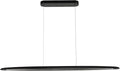 39" Wood LED Linear Pendant Light Black Linear Pendant Dinning Room Hanging Lights LED Dimmable Chandeliers 24w for Dining Room Pool Table Lights Kitchen Island Light Black