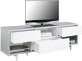 Convenience Concepts Newport Ventura 60" TV Stand, Gray Faux Croc / White