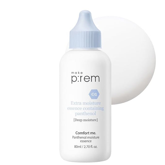 MAKE P:REM Comfort Me. Panthenol Moisture Essence, Skin Barrier Repair Serum, EWG Green, Fragrance-Free, Korean Skin Care, 2.70 Fl Oz, 80ml