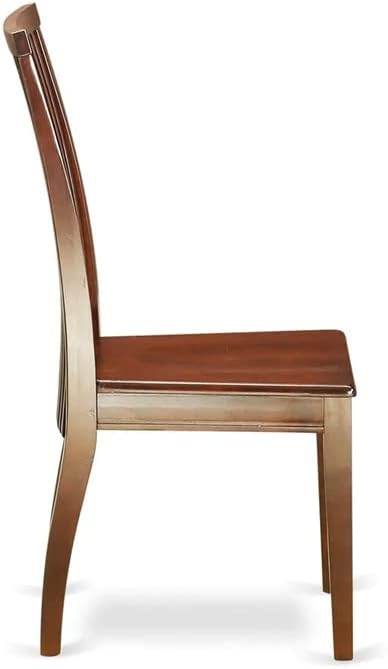 East West Furniture HBIP3-MAH-W 3 Piece Dining Table Set for Small Spaces Contains a Round Dining Room Table with Pedestal and 2 Wood Seat Chairs, 42x42 Inch, Mahogany