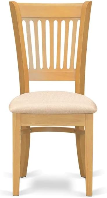 East West Furniture NDVA5-OAK-C 5 Piece Kitchen Table & Chairs Set Includes a Rectangle Dining Room Table with Dropleaf and 4 Linen Fabric Upholstered Chairs, 30x48 Inch, Oak