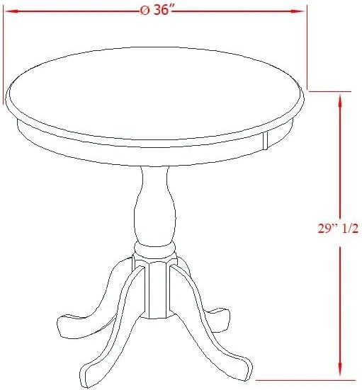 East West Furniture AMDA3-MAH-C 3 Piece Kitchen Table & Chairs Set Contains a Round Dining Room Table with Pedestal and 2 Linen Fabric Upholstered Chairs, 36x36 Inch, Mahogany